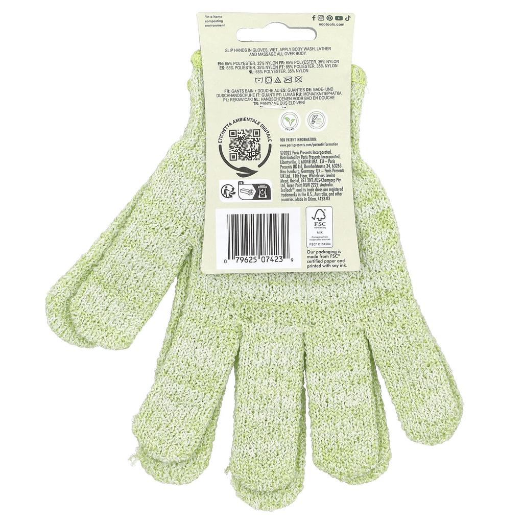 ecotools Bath + Shower Gloves, 1 Pair