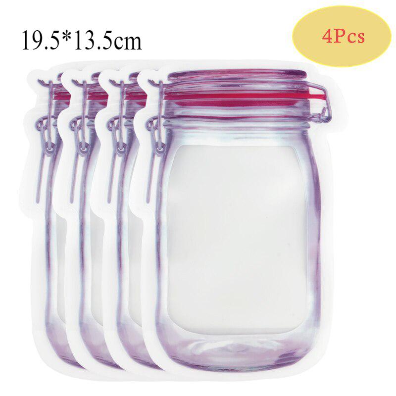 Красочные многоразовые пакеты на молнии в форме банок для хранения продуктов