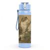 1PC Vintage Cat Flower Painting 750ml Color Plastic Sports Water Bottle Leakproof Flip Straw Lid Suitable for Sports Office Home Use