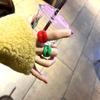 Drip Glazed Finger Ring Multicolor Jewelry Accessories Daily Geometric Lips Ring  Girls