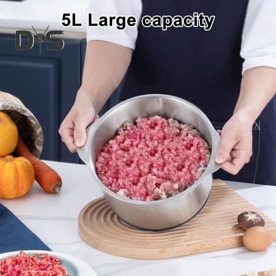 5L электрическая мясорубка мясорубка большой емкости регулируемая скорость многоцелевой измельчитель овощей и мяса кухонный комбайн