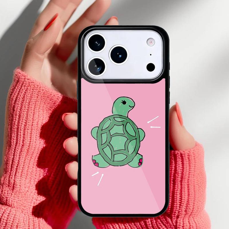 Милый Мультяшный Чехол-Черепаха для Телефона iPhone 17 16 15 14 13 Pro Max Задняя Крышка для 12 11 Pro Coque
