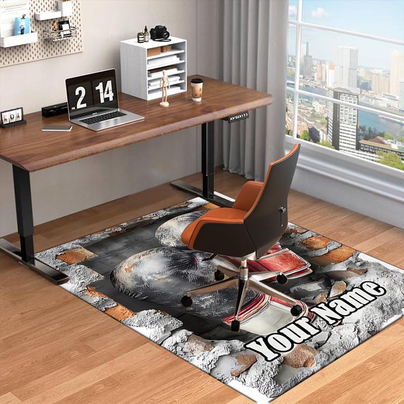 1PC Custom Name Gloves Through Wall Theme Floor Mat Ideal for Living Room, Game Rooms, Office, Bedroom,Floor Mat Playful Design