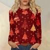Long Sleeve Shirts For Women Cute Christmas Day Print Graphic Tees Blouses Casual Plus Size Basic Tops Pullover