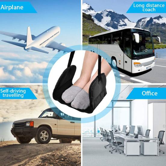 Гамак для ног в самолете, регулируемая длина платформы, основание для ног с пеной с эффектом памяти, офисный гамак для отдыха под столом, необходимые вещи для путешествий