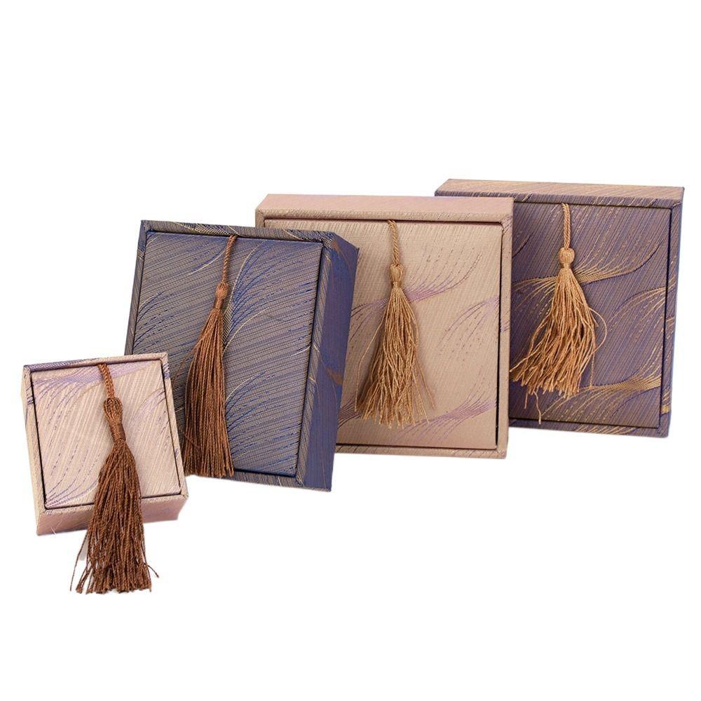 Linen Jewelry Packaging Box Chinese Style Jewelry Display Box Bracelet Storage Box Necklace