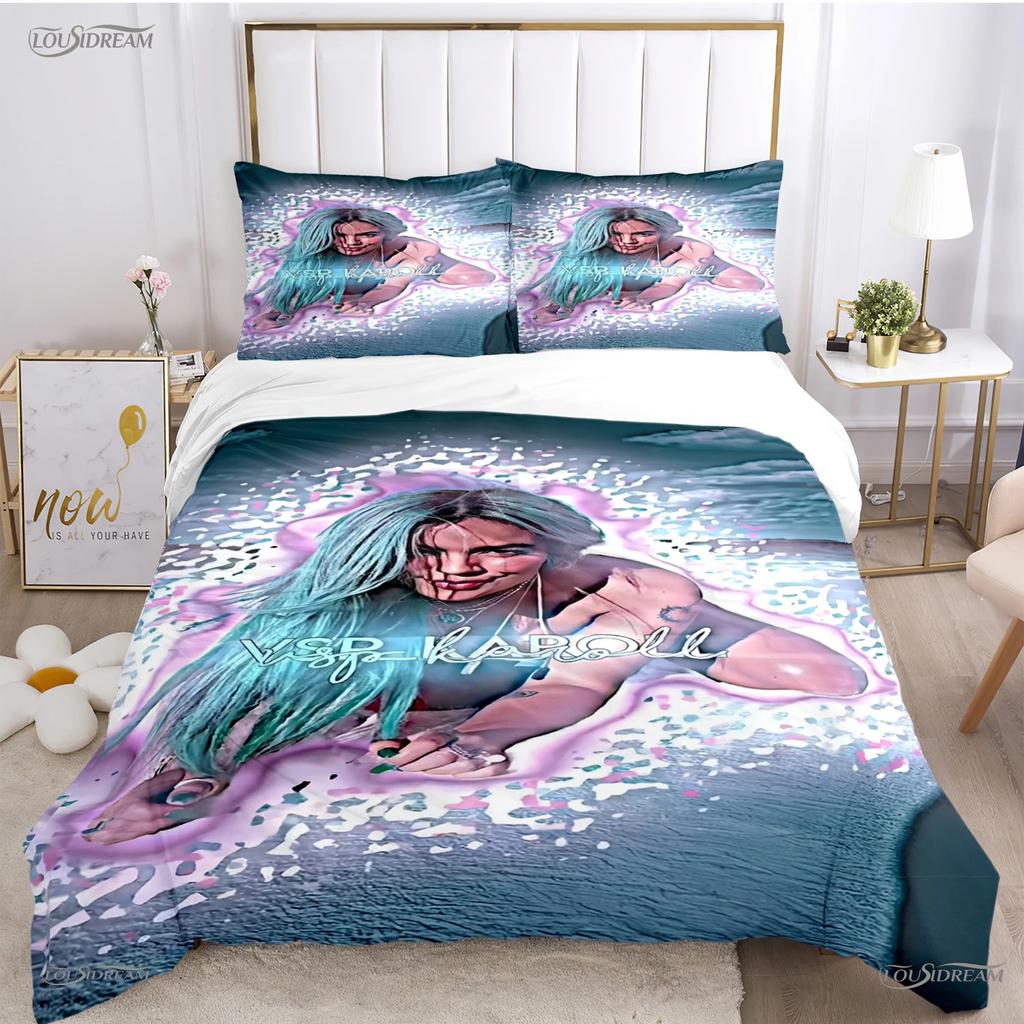 Сексуальный Karol G Singer All Season Duvet Cover Одеяло Постельное белье Мягкий пододеяльник и наволочки Подростки SingleDoubleQueenKing