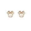 Women Earring Silver Needle Pearl Bow Mouse Earrings