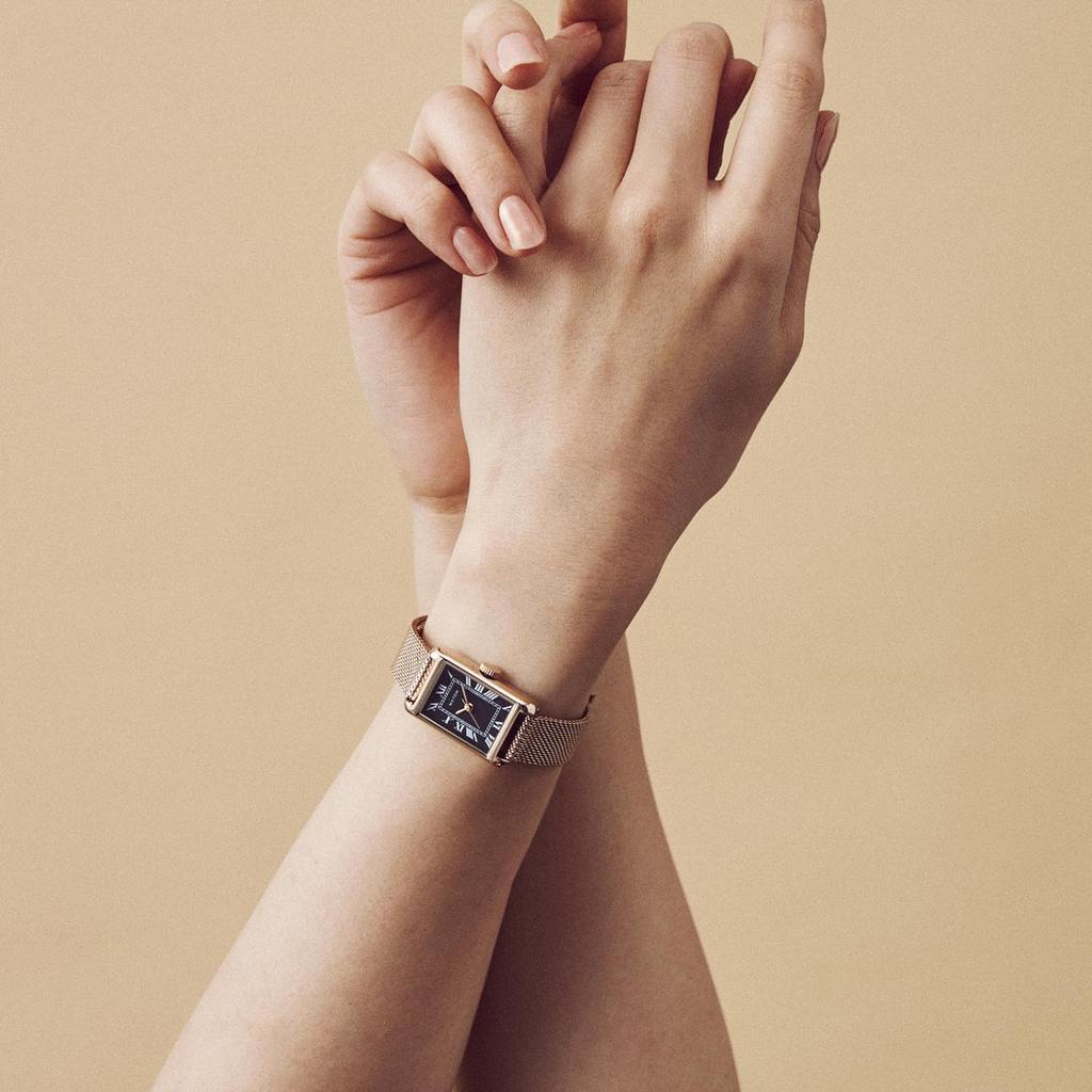 Авторизованный дистрибьютор часов Matow женские mw004006 Noir Квадратные Розовое золото Сетчатый ремешок [MATOW] [Tsuki Oborozuki]