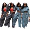 TS1288 Women's European & American Casual Loose-Fit Denim Suit