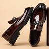 British Style Men'S Loafers Business Leather Shoes Men'S Genuine Leather Casual Beanie Shoes Patent Leather Men'S Shoes