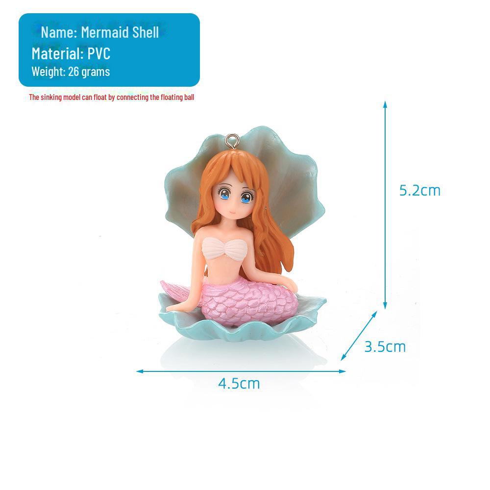 Mermaid Aquarium Décor: Creative Fish Tank Landscape and Bonsai Ornaments with PVC Cartoon Shells