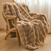 Luxury Solid Color Faux Rabbit Fur Blanket Winter Thickened Warm Faux Fur Blanket Soft Fluffy Throws Blankets for Sofa Bed Naps