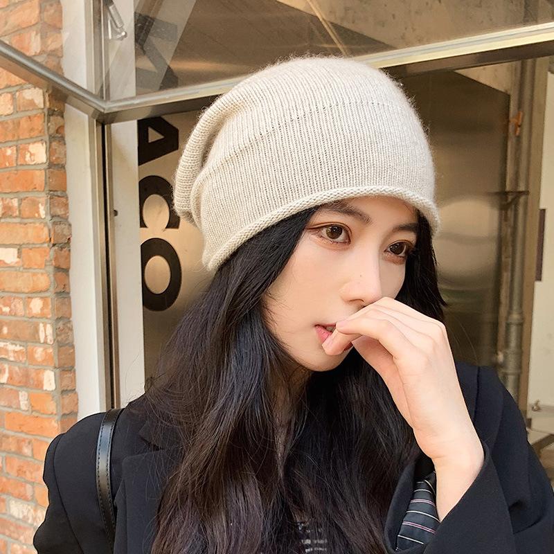 Осенне-зимняя теплая шерстяная шапка холодная шапка японская модная шапка теплая ворсовая шапка эластичная шапка окружность простая