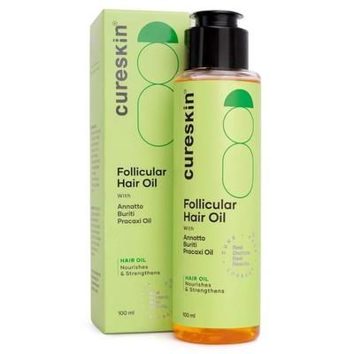 Масло для волос Cureskin Follicular | Питает и укрепляет с помощью биотина, брингараджа и кокосового масла для волос (100 мл)