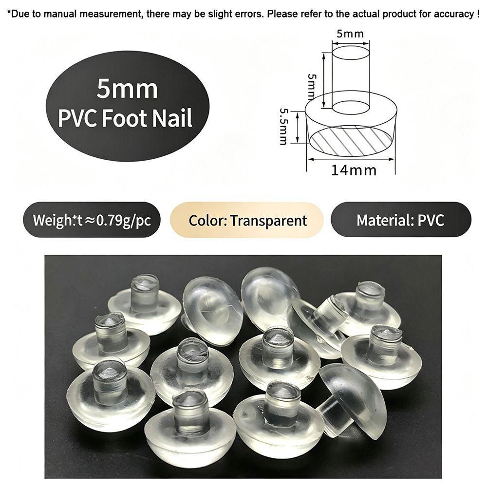 50Pcs with Stem Glass Top Table Furniture Embedded Bumper  for Furniture Hole Push in