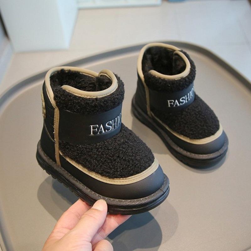Зимние сапоги из искусственного меха для детей, толстые теплые сапоги для девочек-подростков, бархатная хлопковая обувь для детей, повседневная обувь