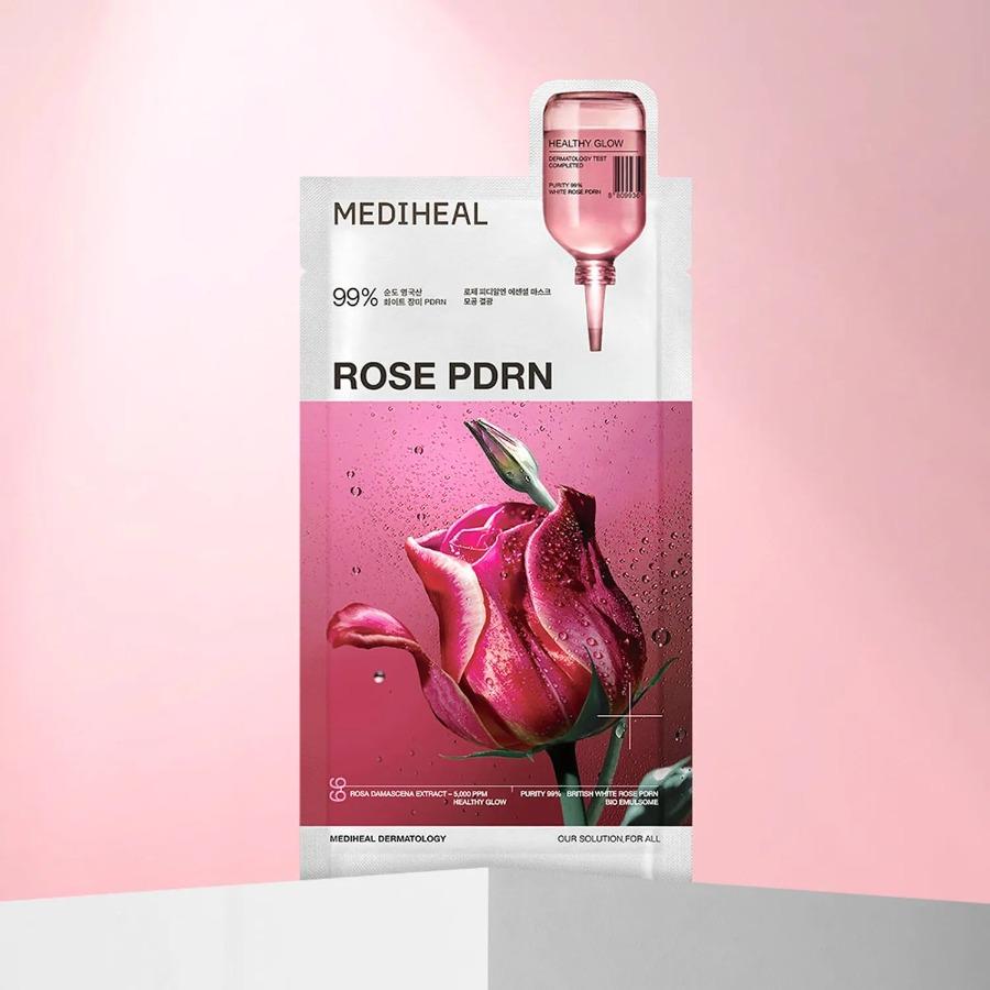Mediheal Розовая PDRN Эссенциальная Маска-Лист Для Здорового Сияния 1 шт.