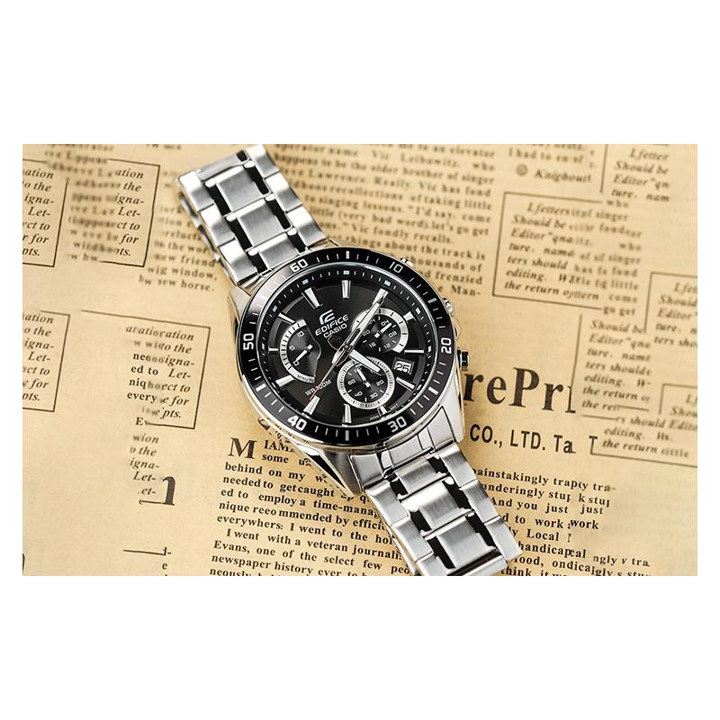 Casio EDIFICE трехстрелочные трехглазые водонепроницаемые простые кварцевые часы с ремешком из нержавеющей стали японские и корейские мужские EFR-552D-1AVUPR