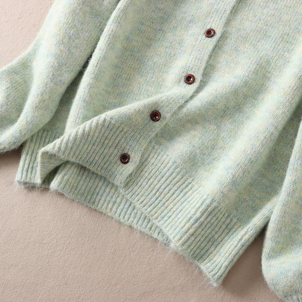 Dimanaf 2025 Sweaters Buttons Turtleneck Solid Cardigan Red Autumn Women Knitting Loose