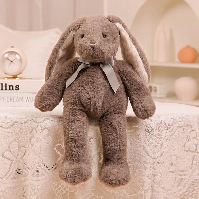 Lop-eared rabbit doll doll bow little white rabbit plush toy children sleep with long-eared rabbit sleeping throw pillow gift