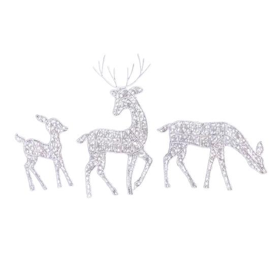 2D LED Lighted Deer Family Figurine Christmas Outdoor Yard Reindeer Light Decoration