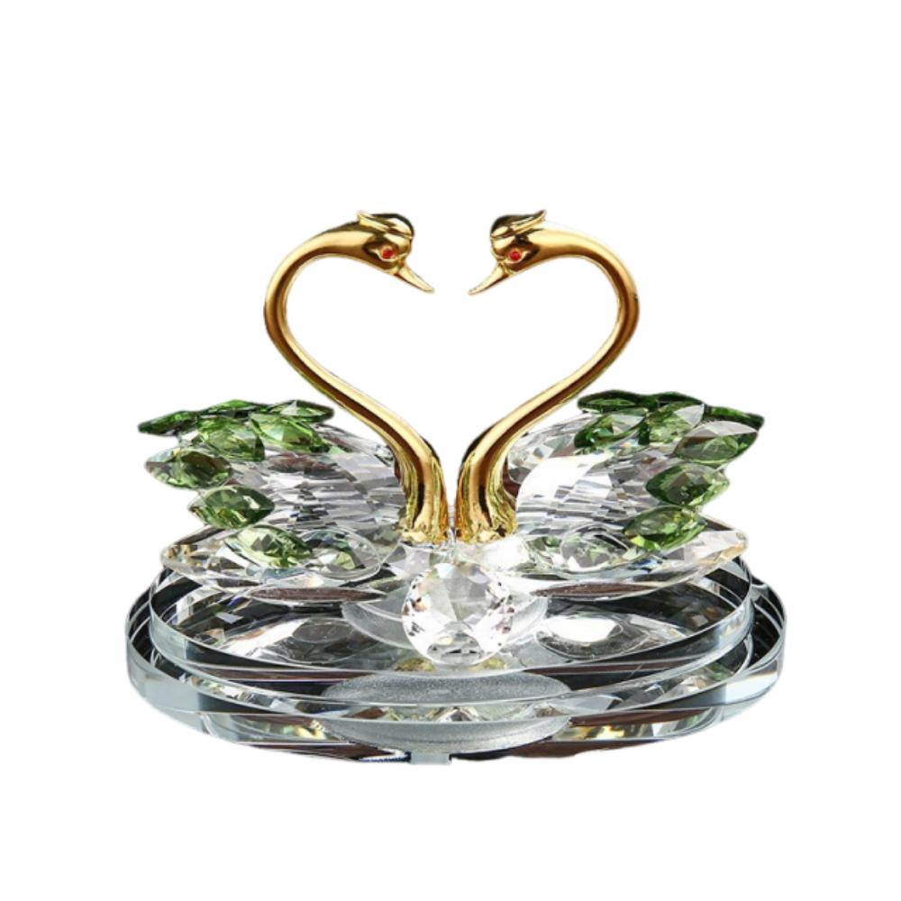 - Украшенные кристаллами Фигурки Лебедей Изысканное Хрустальное Украшение для Дома Стеклянные Лебеди Салон Автомобиля