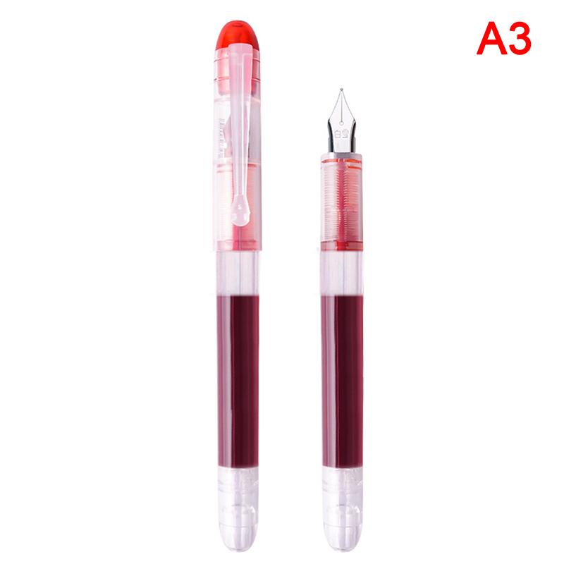 Fountain Pen Large Capacity Classic Transparent Color Ink Stationery