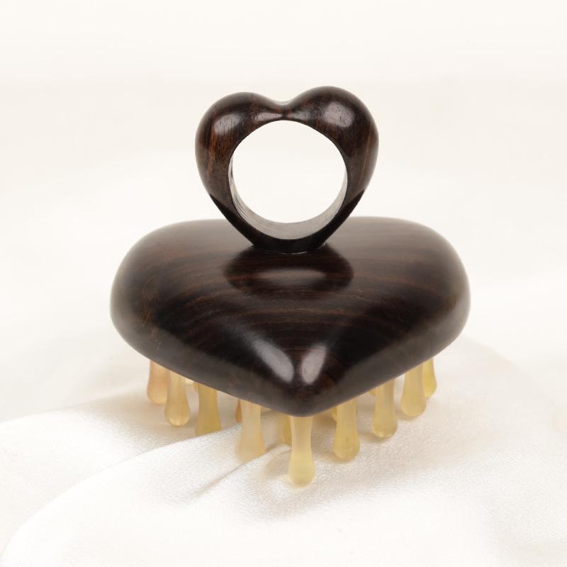 Purple Sandalwood Gua Sha Massage Comb for Scalp Therapy and Hair Care