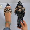 Модная Ретро Универсальная Женская Обувь Лето Новинка Остроносая Обувь на Плоской Подошве Легкая Нескользящая Женская Обувь Мягкая Подошва Комфорт Женские Плоские Сандалии