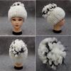 Real Fur Beanies Hat Russia Women Warm Real Rex Rabbit Fur Hats Rabbit Fur Cap Elastic Knitted