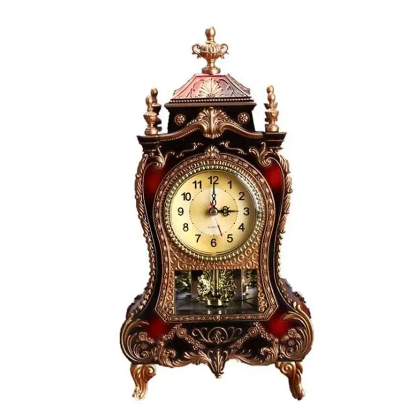 1PC 12 песен антикварные настольные часы в форме башни креативные классические декоративные качели часы гостиная тумба под телевизор настольные часы