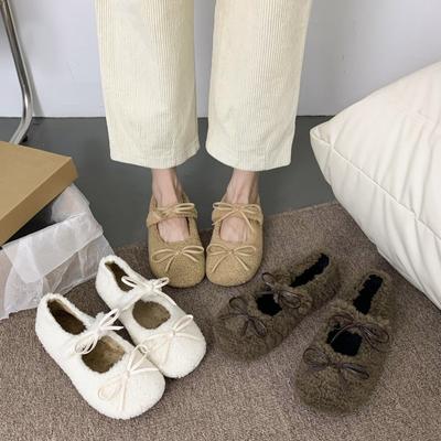 Новый стиль, мода, элегантные балетки, туфли на плоской подошве, женские туфли на плоской подошве, меховые туфли с круглым носком, женская брендовая дизайнерская обувь для отдыха на открытом воздухе