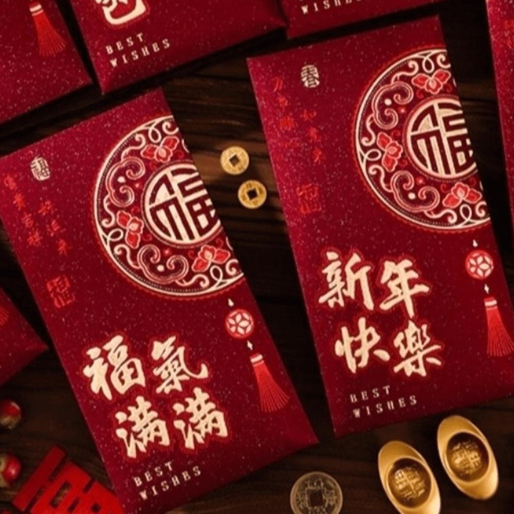 6pcs Hot Gold 2026 Horse Year Red Envelope Art Paper Gift Envelope Lucky Money Bags  Birthday