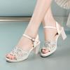 Sandals for Women Pumps White Diamond Heeled Summer 2025 Buckles Ladies Shoes High Heels Open Toe Footwear Rhinestones