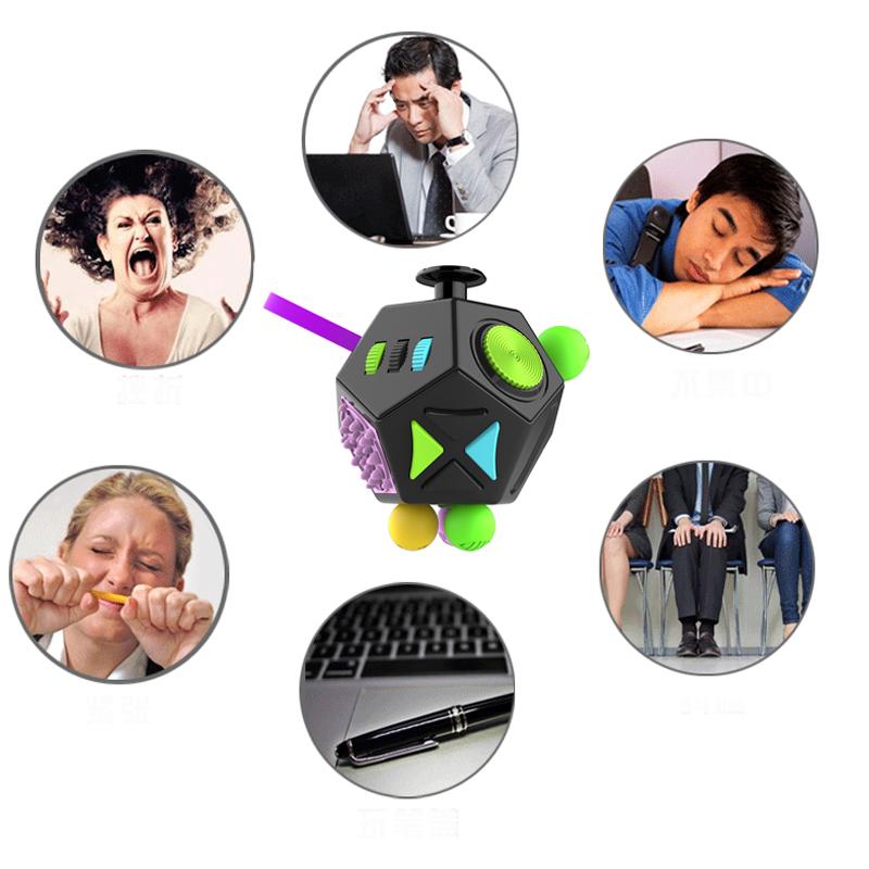 Кубик 6/12 сторон Игрушка для снятия стресса Радужный Аутизм СДВГ ОКР Тревожность Сенсорные игрушки Настольная игрушка для детей и взрослых