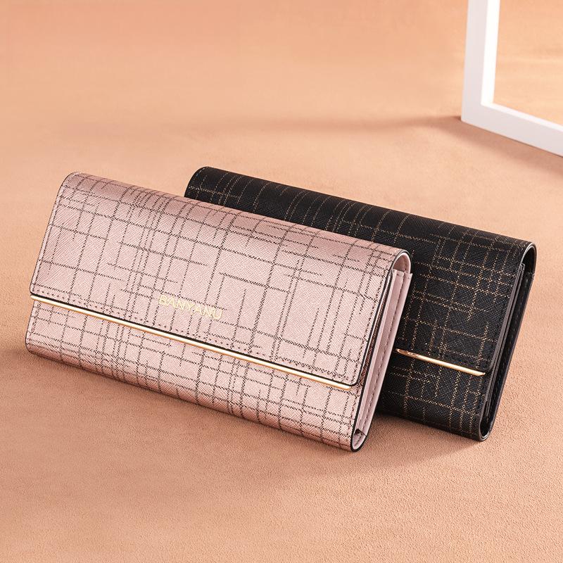 Новый женский кошелек тройного сложения из натуральной кожи 2025 года, вместительный минималистский клатч с отделениями для карт, стильный дизайн