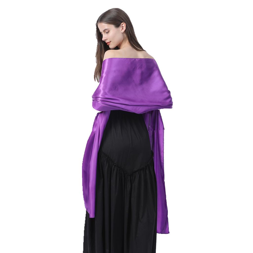 240*65cm Extra-long Women's Silky Satin Shawls and Wraps, Lightweight Head Scarves, Evening Pashmina Vintage Sheer Stole