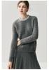 Elegant Women's Cashmere Sweater: Autumn/Winter Style, Round Neck with Rhinestones, Cable Knit Pullover.