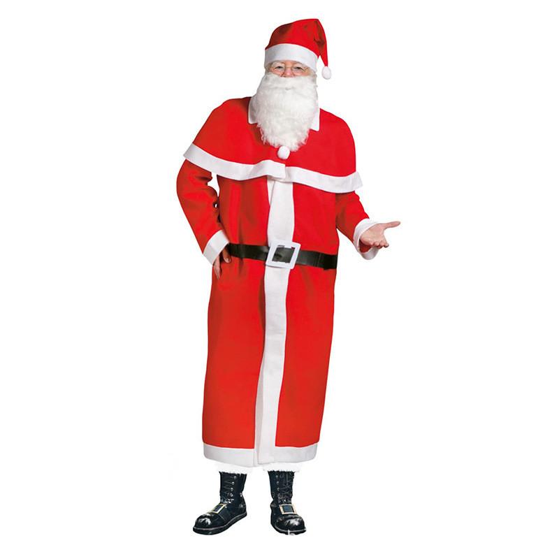 Adult Men Santa Claus Xmas Dress Up Hat Robe Belt Cloak Sets Christmas New Year Cosplay Costumes Performance Role Play Outfit