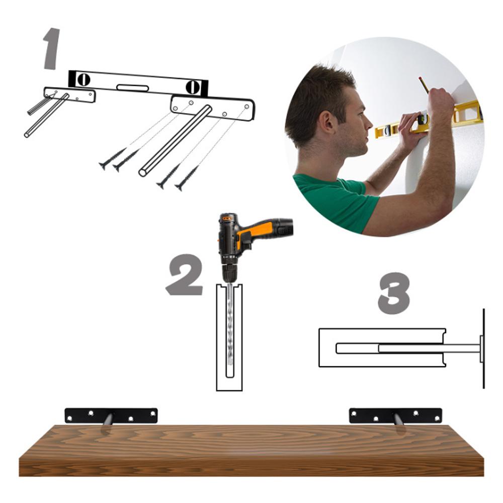 Screw Mounting Plate Floating Hidden Wall Shelves Supports Metal Brackets Shelf Bracket Concealed