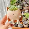 1 шт. Милый керамический горшок для суккулентов – Мини-кашпо в виде улыбающегося кресла-качалки для декора дома и сада