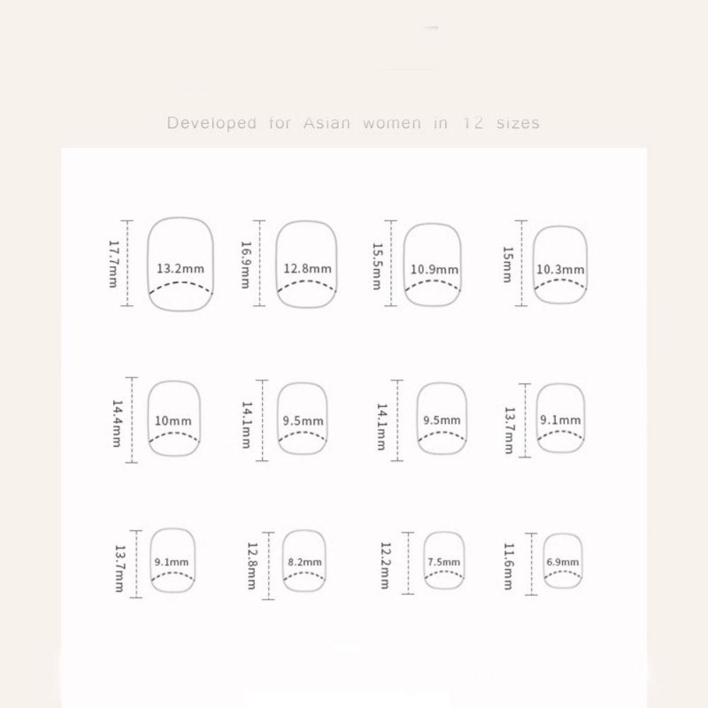 Цветочные накладные ногти Короткие круглые кончики ногтей Съемные накладные ногти для салона
