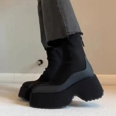 Совершенно новые сексуальные элегантные женские ботильоны на массивной платформе в готическом стиле, большой размер 43, удобная женская обувь для прогулок, туфли на платформе