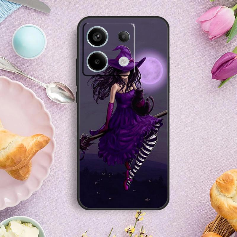Чехол-страшилка 'Лунная ведьма на Хэллоуин' для Xiaomi Redmi Note 14 10 11 12 13 15 Pro Plus Чехол для Redmi 15 15C 13C 12C 10C 14C