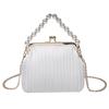 Little Fragrance Pearl Handbag Women's Korean Version 2025 Fashion Pleats Personality Ins Foreign Style Crossbody Shell Bag
