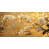 Modern Light Luxury Gold White Phalaenopsis Print Canvas Painting, White Orchid Pearl Wall Art, For Living Room Decor, No Frame