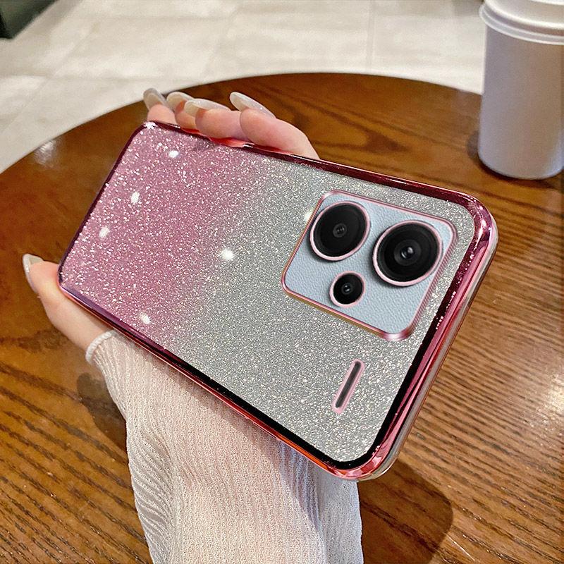 Чехол для Xiaomi Redmi Note 13 Pro+ для Redmi Note13 Pro Plus, блестящий силиконовый чехол для объектива камеры с покрытием, мягкая задняя крышка