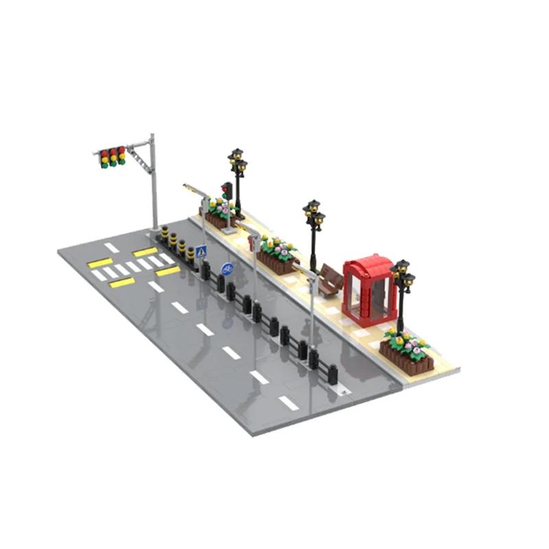 Пешеходный мост MOC Игрушки Строительные кубики Городская сцена движения Уличный вид Детали Блоки Дорога Автомагистраль Работает с City bricksi