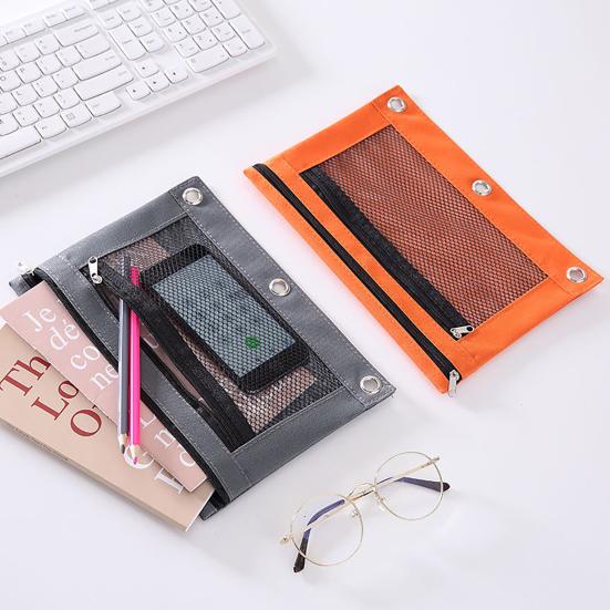 Сумка-карандаш большой емкости с сетчатыми окнами на молнии, сумка для хранения канцелярских принадлежностей, сумка для карандашей для дома, школы